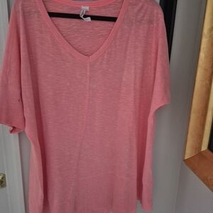Lulu B  V-Neck Women's Tunic Salmon Pink